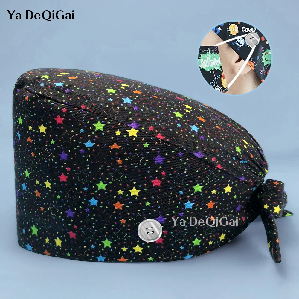Scrubs Cap with Sweat-absorbent Cartoon Tooth Printing Caps Beautician Work Cap Pet Grooming New Unisex Lab Dustproof Work Hats
Scrubs Cap with Sweat-absorbent Cartoon Tooth Printing Caps Beautician Work Cap Pet Grooming New Unisex Lab Dustproof Work Hats