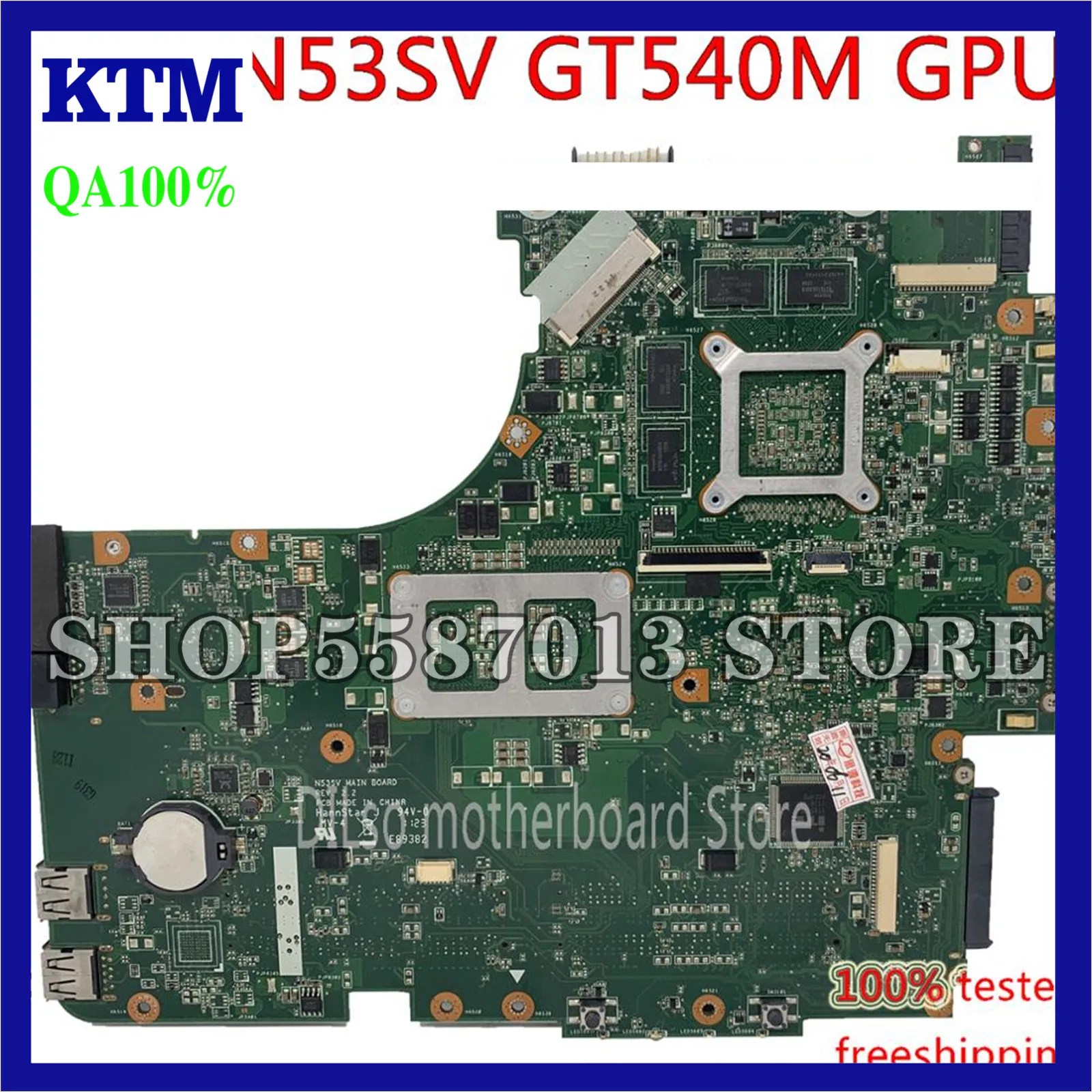 KEFU N53SV Mainboard For ASUS N53S N53SV N53SN N53SM Laptop Motherboard GT540M 1G Video Memory Test Work 100% Original
KEFU N53SV Mainboard For ASUS N53S N53SV N53SN N53SM Laptop Motherboard GT540M 1G Video Memory Test Work 100% Original