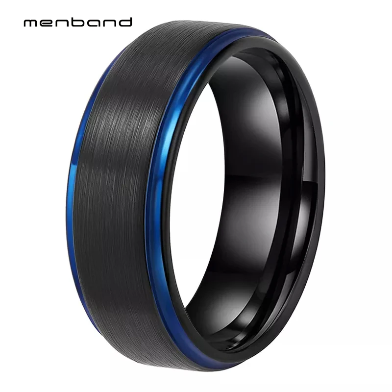 Black Blue Tungsten Wedding Ring For Men And Women Band With Stepped Brushed Finish 8MM Comfort Fit
Black Blue Tungsten Wedding Ring For Men And Women Band With Stepped Brushed Finish 8MM Comfort Fit