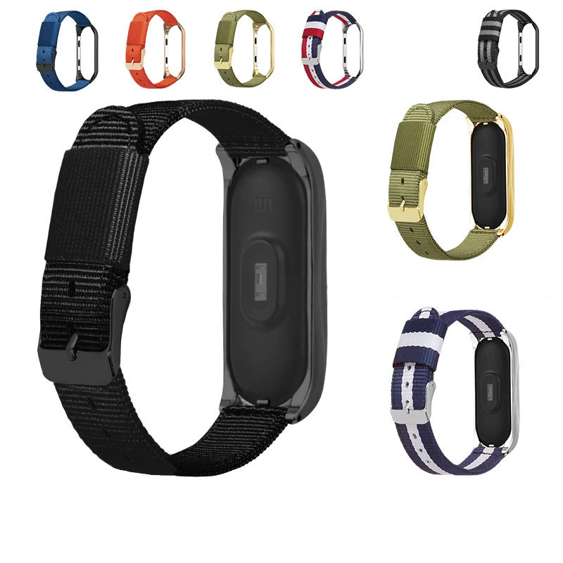 Браслет для Xiaomi mi band 4 нейлоновый ультратонкий металлический спортивный цветной