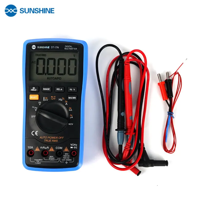 SUNSHINE DT-17N Auto Range LCD Display Multimeter Digital Multimeter Automatic Digital Instrument Tester for Repair Tools
SUNSHINE DT-17N Auto Range LCD Display Multimeter Digital Multimeter Automatic Digital Instrument Tester for Repair Tools