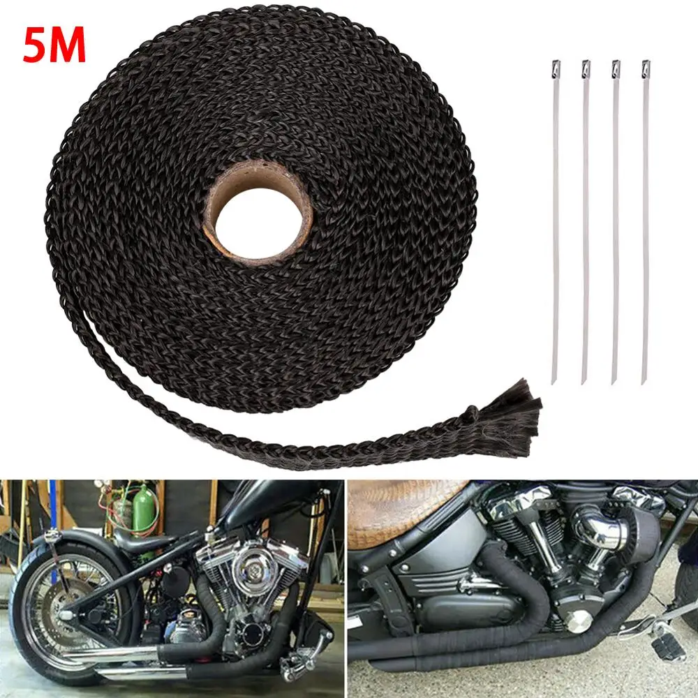 Hihg Quality Roll Fiberglass Exhaust Manifold Headers Pipe Heat Wrap Tape Blacks +4 Ties Kit Tools
Hihg Quality Roll Fiberglass Exhaust Manifold Headers Pipe Heat Wrap Tape Blacks +4 Ties Kit Tools