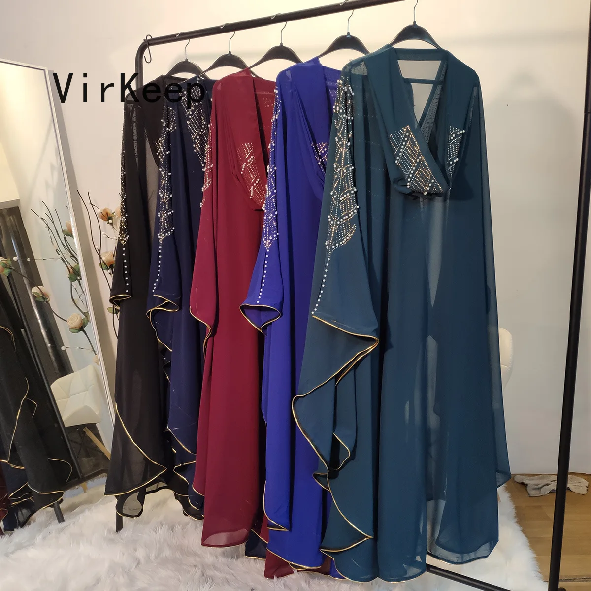 women pearls beading hooded robe chiffon batwing full sleeve muslim abaya african dashiki ramadan kaftan loose gown VKDR2177
women pearls beading hooded robe chiffon batwing full sleeve muslim abaya african dashiki ramadan kaftan loose gown VKDR2177