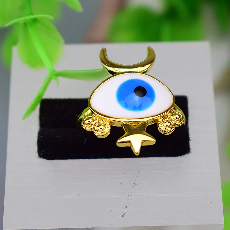 Новинка 2021 кольцо в форме капли воска из меди с голубым демоном регулируемое