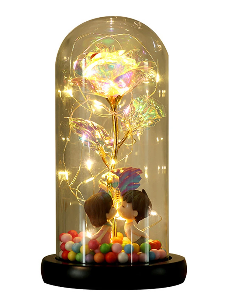 Artificial Eternal Rose LED Light Beauty The Beast In Glass Cover Christmas Home Decor For Mother Day New Year Gift
Artificial Eternal Rose LED Light Beauty The Beast In Glass Cover Christmas Home Decor For Mother Day New Year Gift