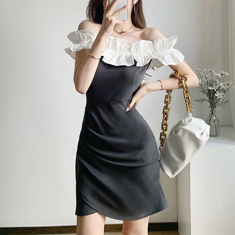 HziriP 2021 Summer Chic Lace Strapless Fashion French Draw Back Pullover Gentle Sexy Dress Solid Mini New Raglan Sleeve Dresses
HziriP 2021 Summer Chic Lace Strapless Fashion French Draw Back Pullover Gentle Sexy Dress Solid Mini New Raglan Sleeve Dresses