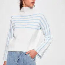 Trendyol сырой белый полосатый свитер TWOAW20KZ0473|