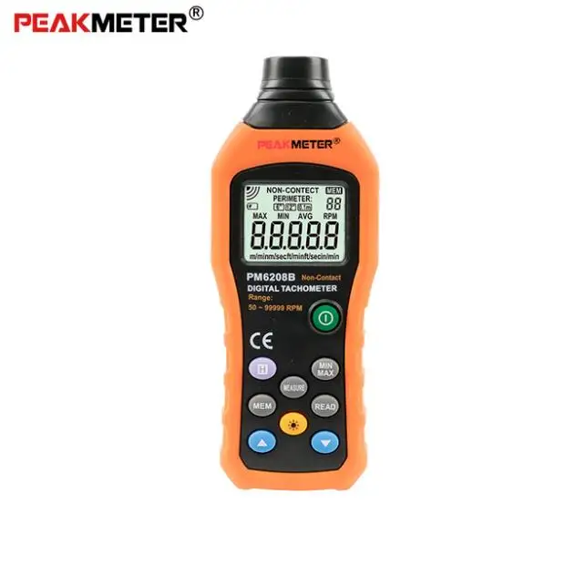 Бесконтактный цифровой тахометр PEAKMETER PM6208B, 50 ~ 99999 ОБ/мин, максимальный измеритель скорости, тестер вращения 
Бесконтактный цифровой тахометр PEAKMETER PM6208B, 50 ~ 99999 ОБ/мин, максимальный измеритель скорости, тестер вращения