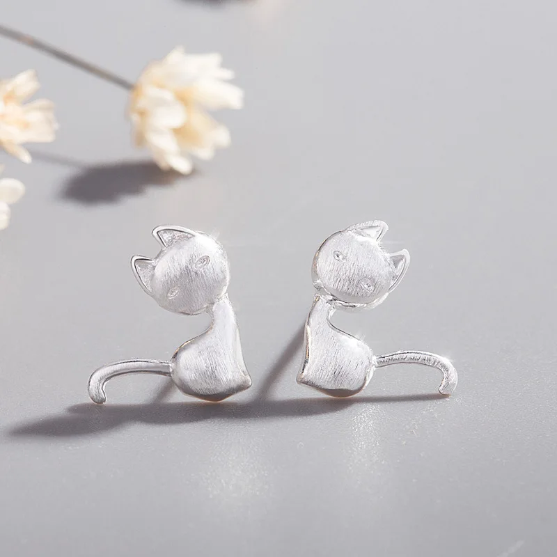 MEYRROYU 925 Sterling Silver High Quality Cute Cat With Tilted Head Stud Earrings For Girls Matte Surface Jewelry Dropshipping
MEYRROYU 925 Sterling Silver High Quality Cute Cat With Tilted Head Stud Earrings For Girls Matte Surface Jewelry Dropshipping