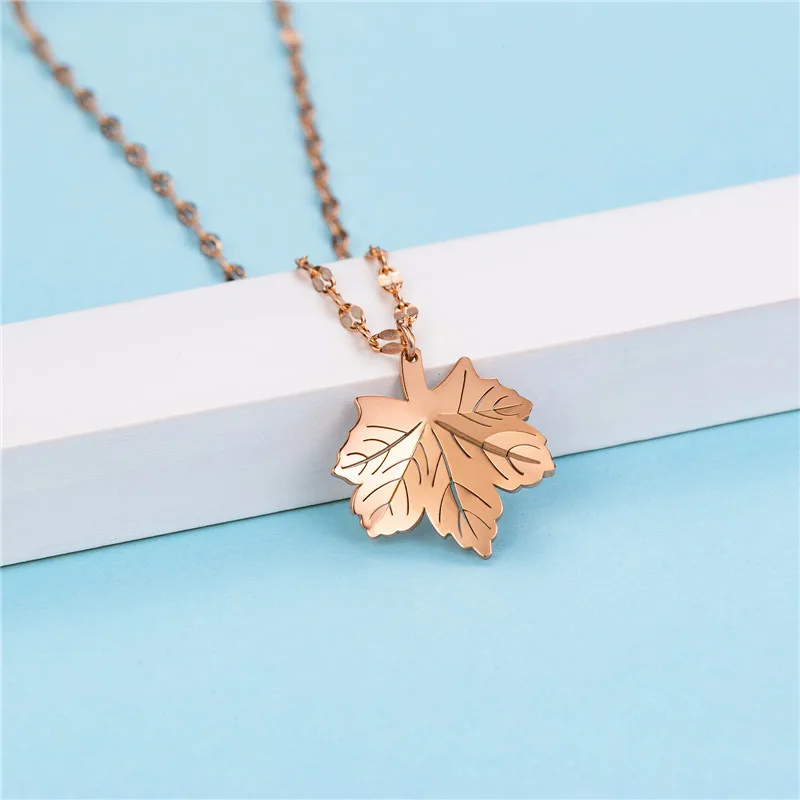 Trendy Maple Leaf Pendant Necklaces For Women Titanium Stainless Steel Choker Necklace Engagement Jewelry
Trendy Maple Leaf Pendant Necklaces For Women Titanium Stainless Steel Choker Necklace Engagement Jewelry