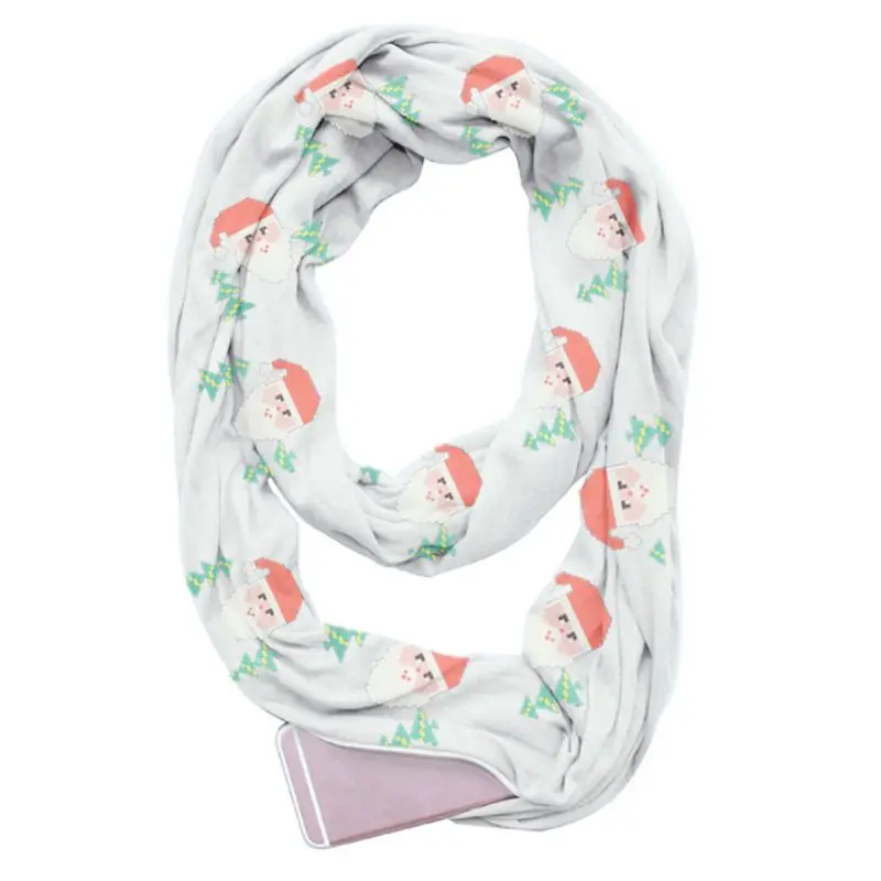 Womens Womens Double Layer Secret Hidden Zipper Pocket Infinity Loop Scarf Cartoon Christmas Tree Santa Claus Printed Winter
Womens Womens Double Layer Secret Hidden Zipper Pocket Infinity Loop Scarf Cartoon Christmas Tree Santa Claus Printed Winter