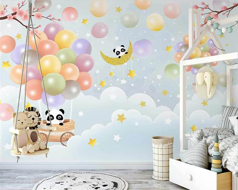 

Beibehang современные новые обои на заказ с ручной росписью с изображением звездного неба розового цвета для детской комнаты бумажные обои