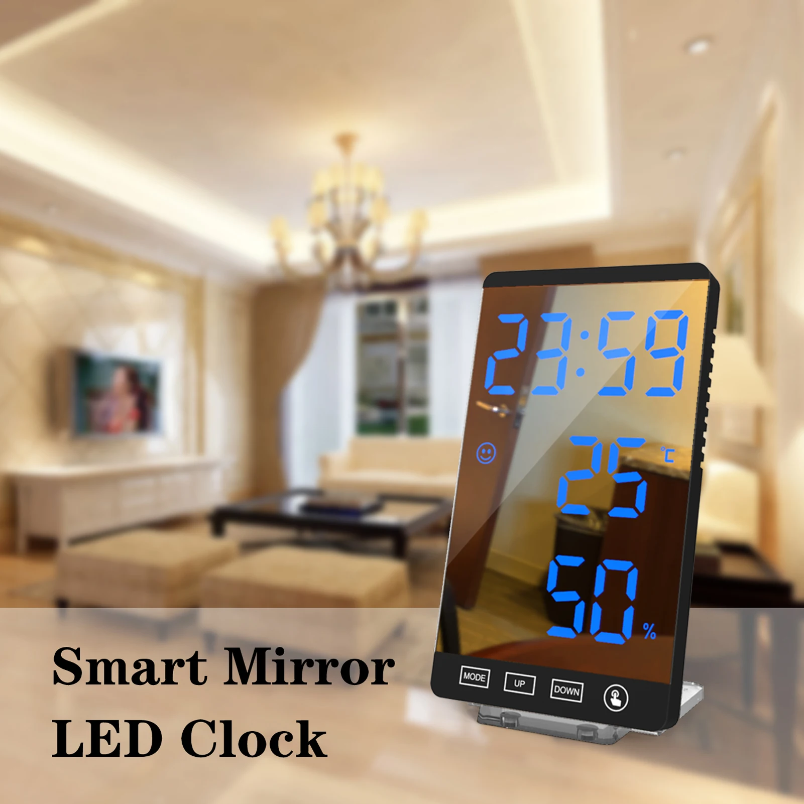 Big LED Display Screen Mirror Intelligent Alarm Clock Temperature Humidity Time Display HomeHousehold Multifuntion Utility Tool
Big LED Display Screen Mirror Intelligent Alarm Clock Temperature Humidity Time Display HomeHousehold Multifuntion Utility Tool