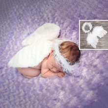 Baby Angel Wing with Headband Photo Shooting Accessories Newborn Photography Props Outfits Set Fotografia Costume