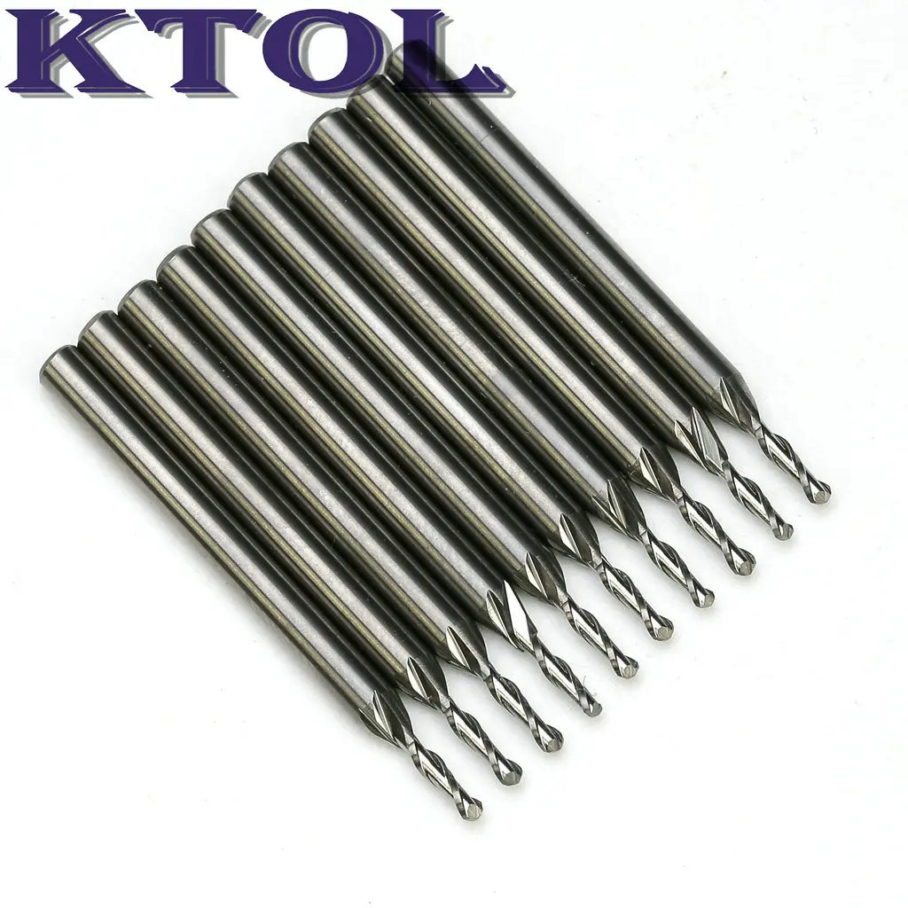 3.175*1.5*6mm 2 Flute Solid Carbide Wood Cutter Ball Nose End Mill Engraving Bits 3D Carving Spiral Micro CNC Router Tools Sets |