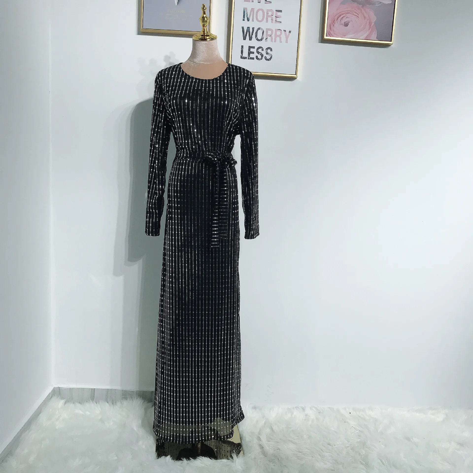 WEPBEL Muslim Clothing Evening Dress Women Long Maxi Dress Elegant Dresses Middle East Sequined Striped Ramadan Islamic
WEPBEL Muslim Clothing Evening Dress Women Long Maxi Dress Elegant Dresses Middle East Sequined Striped Ramadan Islamic