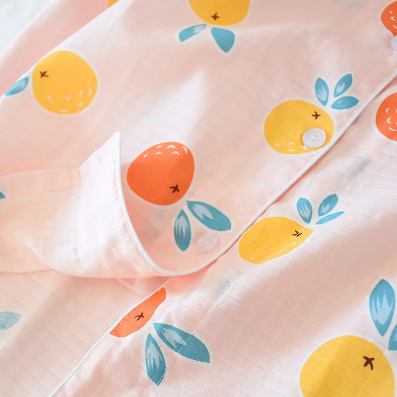 Women Turn-Down Collar Orange Printed Pajamas Set Ladies Fresh Style Sleepwear Femme Loose Comfortable Soft Homewear Bestie Gift
Women Turn-Down Collar Orange Printed Pajamas Set Ladies Fresh Style Sleepwear Femme Loose Comfortable Soft Homewear Bestie Gift