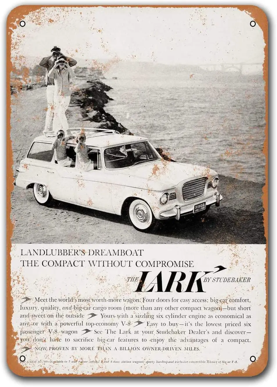 1960 Studebaker Lark Wagon Car Metal Tin Sign, Sisoso Vintage Plaques Poster Pub Man Cave Retro Wall Decor 12x16 inch
1960 Studebaker Lark Wagon Car Metal Tin Sign, Sisoso Vintage Plaques Poster Pub Man Cave Retro Wall Decor 12x16 inch
