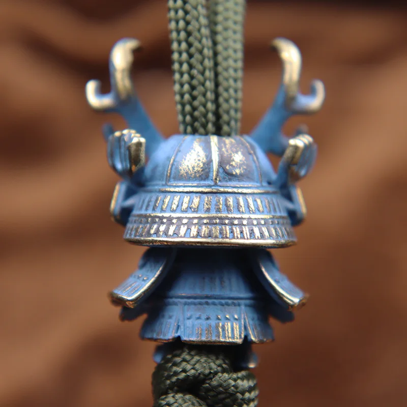 Японский пиратский Рог самурайская кукла Паракорд бусина нож ремешок латунные