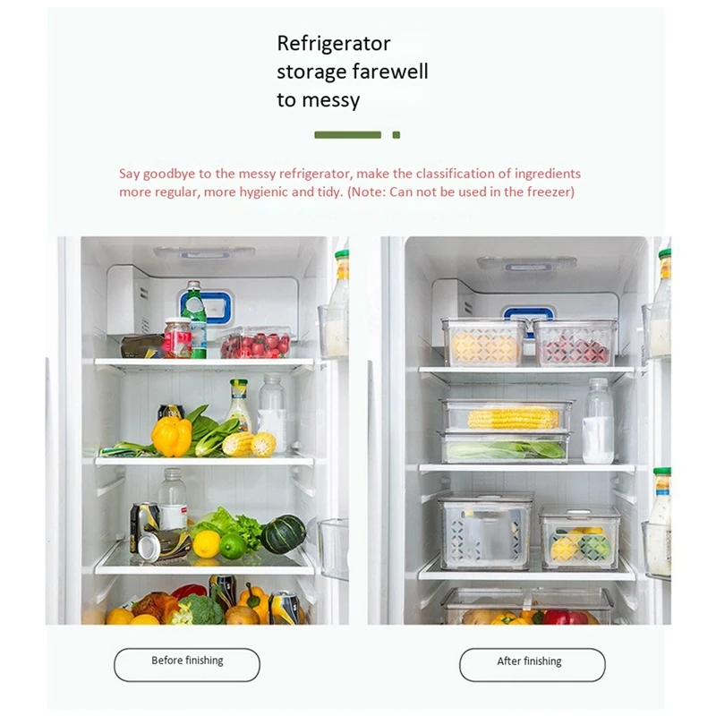 Draining Crisper,for Food Fresh-Keeping Storage Box,Fridge Storage Container,Drain Storage Box with Strainers 
Draining Crisper,for Food Fresh-Keeping Storage Box,Fridge Storage Container,Drain Storage Box with Strainers