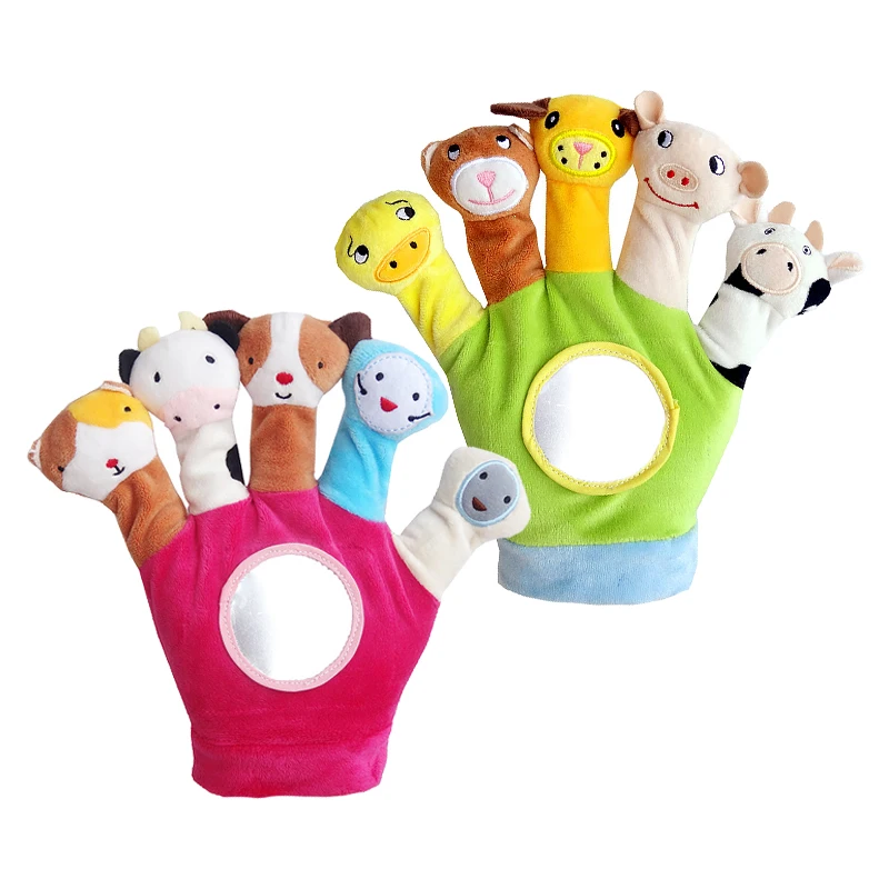 Перчатки-куклы для детей плюшевые Мультяшные игрушки милые животные пальчиковые