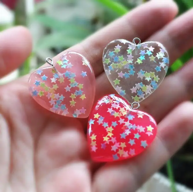 Оптовая Продажа kawaii с плоской задней частью смолы diy брелок в виде сердца кулон