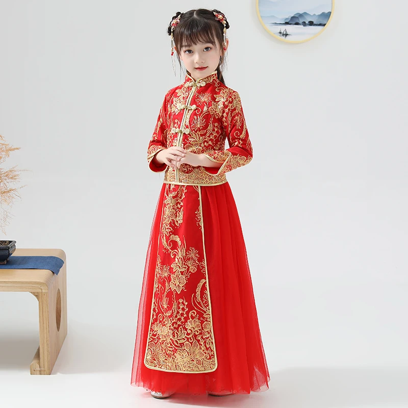 Girls Hanfu Chinese Traditional Autumn Children Costume Han/Tang Dynasty Fairy Embroidery Red Hanfu Kids Cosplay Outfit DQL2253
Girls Hanfu Chinese Traditional Autumn Children Costume Han/Tang Dynasty Fairy Embroidery Red Hanfu Kids Cosplay Outfit DQL2253
