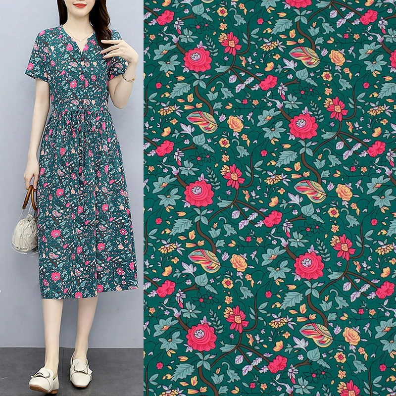 Red Flowers And Vines Pure Cotton Fabric For Dress Tissus Au MÈTre Telas Algodon Estampadas Sewing Ткань Для Шитья Vestidos DIY
Red Flowers And Vines Pure Cotton Fabric For Dress Tissus Au MÈTre Telas Algodon Estampadas Sewing Ткань Для Шитья Vestidos DIY