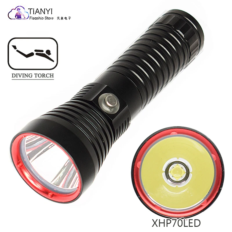 

XHP70 super bright spotlight flashlight 26650 battery rechargeable underwater lighting glare diving photo fill light