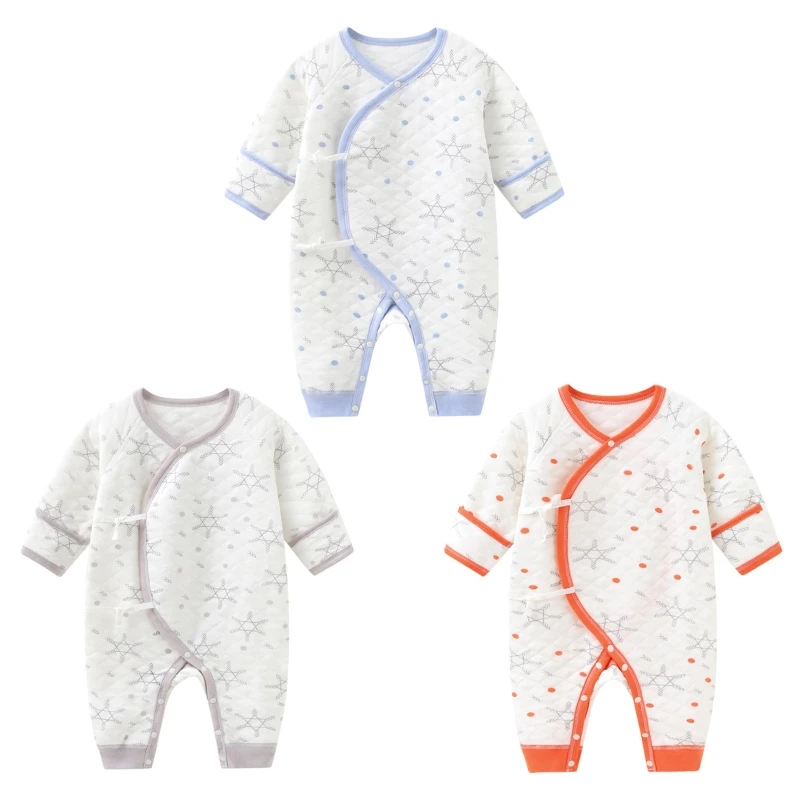 Newborn Baby Fashion Printing Long Sleeves Contrast Color Jumpsuit Diagonal Lace-up Autumn Winter Warm Toddler Romper
Newborn Baby Fashion Printing Long Sleeves Contrast Color Jumpsuit Diagonal Lace-up Autumn Winter Warm Toddler Romper