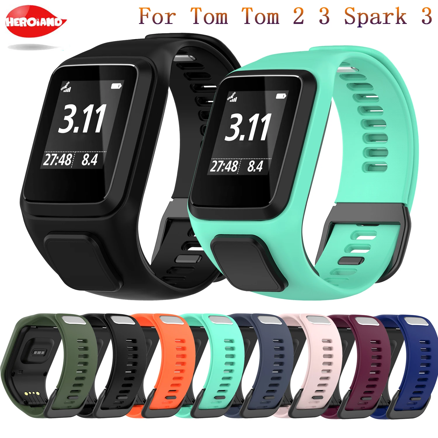 Силиконовый сменный ремешок для часов TomTom Runner 2 3 Spark GPS Sport Watch Tom Series | Электроника