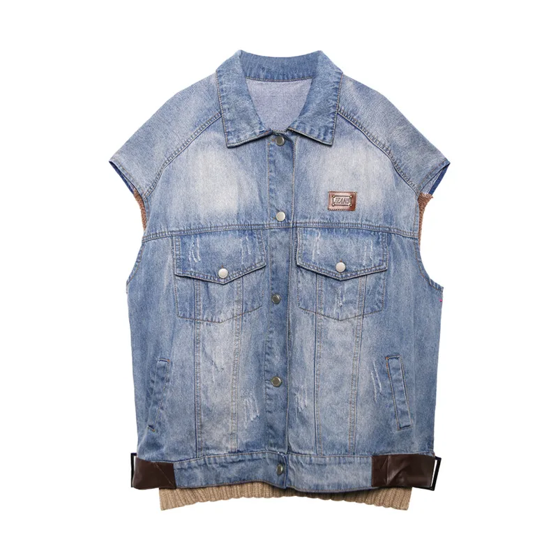 XUXI Spring Autumn 2021 Women Vest Coat Fashion Sleeveless Kniting Stitching Cowboy Streetwear Single Breasted FZ3559
XUXI Spring Autumn 2021 Women Vest Coat Fashion Sleeveless Kniting Stitching Cowboy Streetwear Single Breasted FZ3559