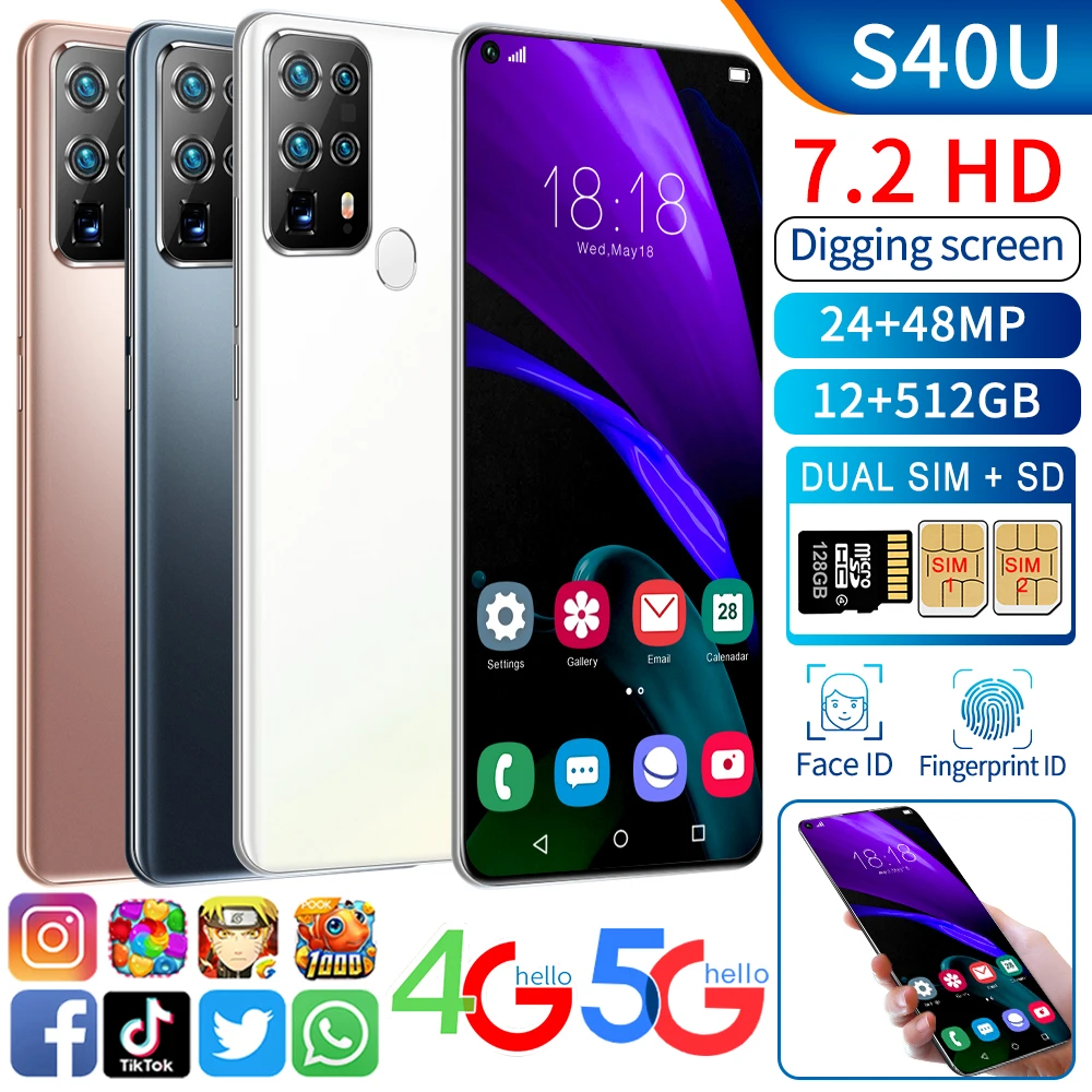 Better Quality S40U Global Version Smartphone 7.2 Inch HD Screen 5G Android 10 MTK6889 12G 512G 24MP 48MP Camera Face ID 5800mah
Better Quality S40U Global Version Smartphone 7.2 Inch HD Screen 5G Android 10 MTK6889 12G 512G 24MP 48MP Camera Face ID 5800mah