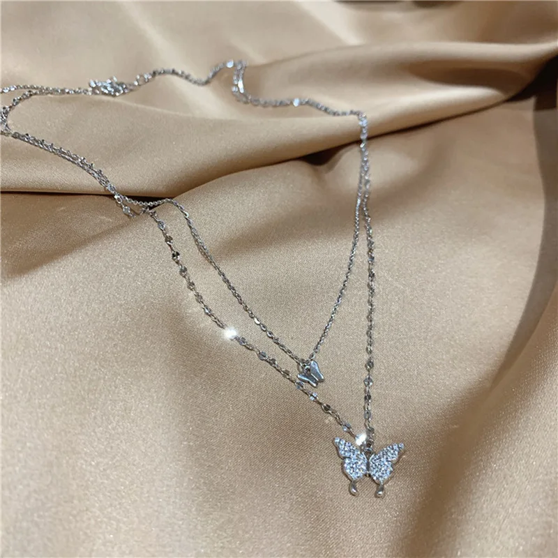 2021 New Trendy Double Layer Butterfly Necklace Women Elegant Luxurious Clavicle Chain Delicate Jewelry Female Romantic Chokers
2021 New Trendy Double Layer Butterfly Necklace Women Elegant Luxurious Clavicle Chain Delicate Jewelry Female Romantic Chokers
