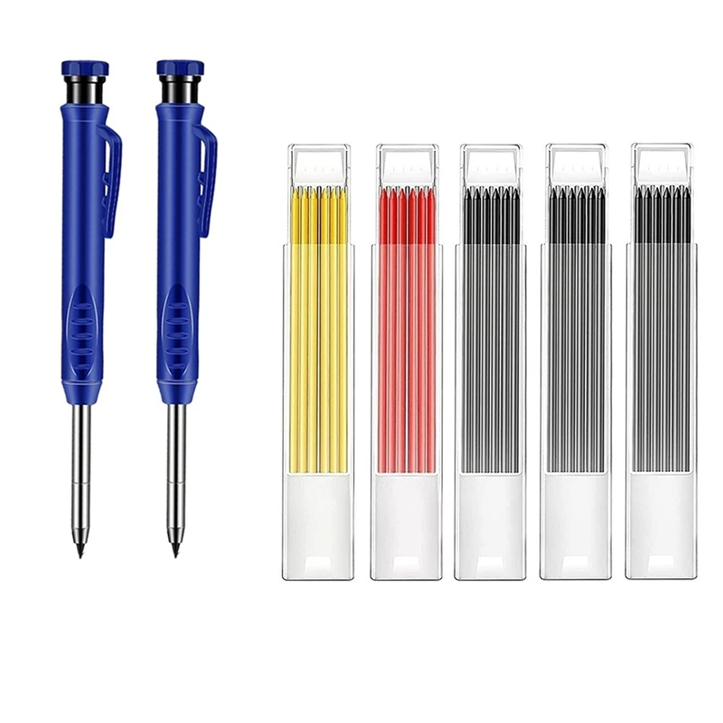 2 Pcs Solid Carpenter Pencil for Construction with 31 Refill Leads Built-in Sharpener, Long Nosed Mechanical Pencil
2 Pcs Solid Carpenter Pencil for Construction with 31 Refill Leads Built-in Sharpener, Long Nosed Mechanical Pencil