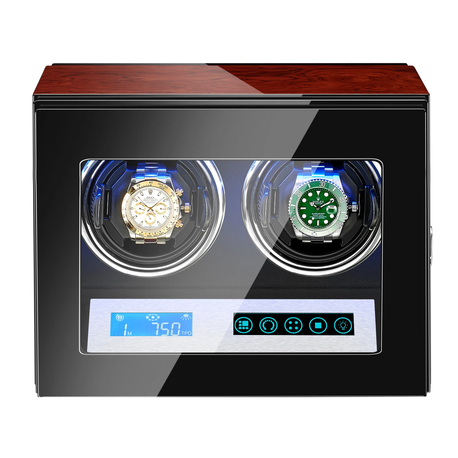 AAA Quality 5 Modes Rosewood Watch Winder with Quiet Japanese Mabuchi Motor 2+0 Storage Ultra-quiet Japanese motor with LED
AAA Quality 5 Modes Rosewood Watch Winder with Quiet Japanese Mabuchi Motor 2+0 Storage Ultra-quiet Japanese motor with LED