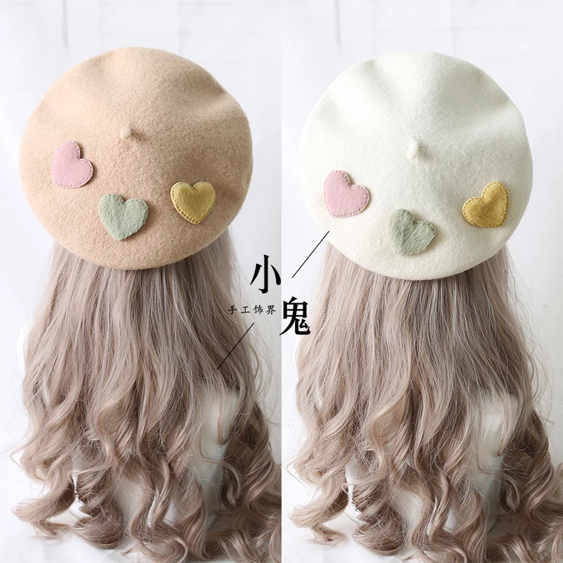 Original small fresh Joker soft girl Lolita love wool nick biscuit hat beret painter hat love hat
Original small fresh Joker soft girl Lolita love wool nick biscuit hat beret painter hat love hat