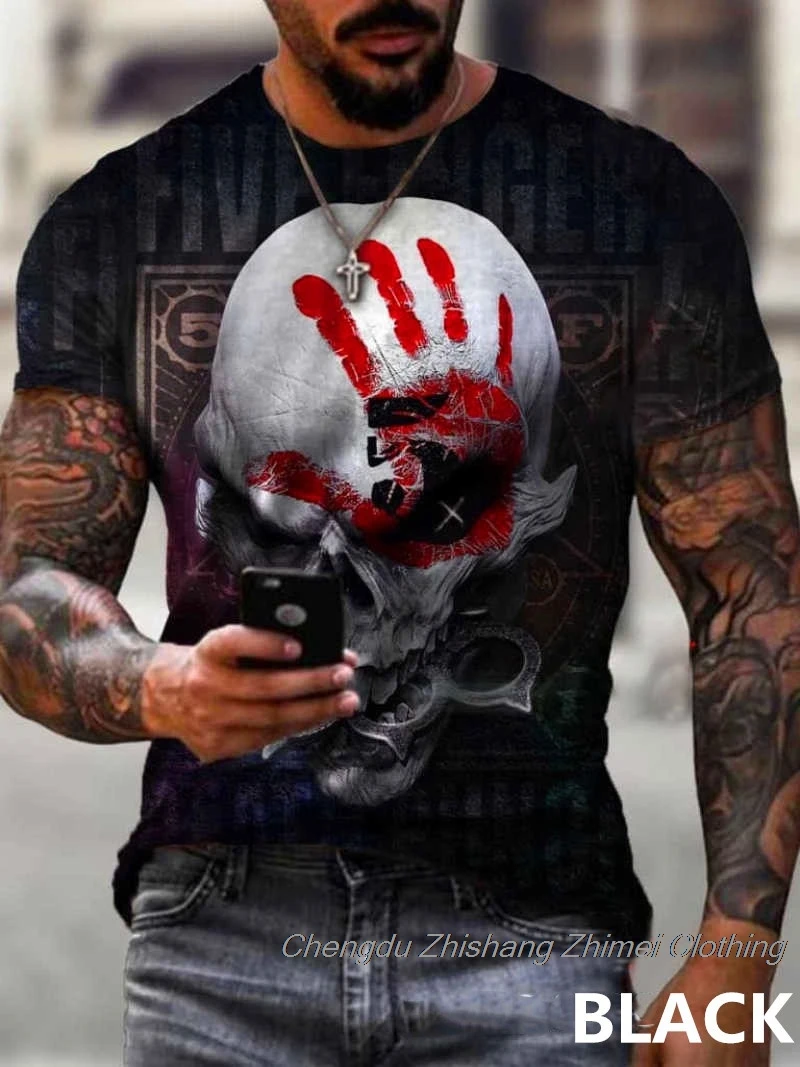 New arrivals in 2021, men's Harajuku fashion T-shirt 3D personality skull print top, casual short-sleeved men's super streetwear
New arrivals in 2021, men's Harajuku fashion T-shirt 3D personality skull print top, casual short-sleeved men's super streetwear