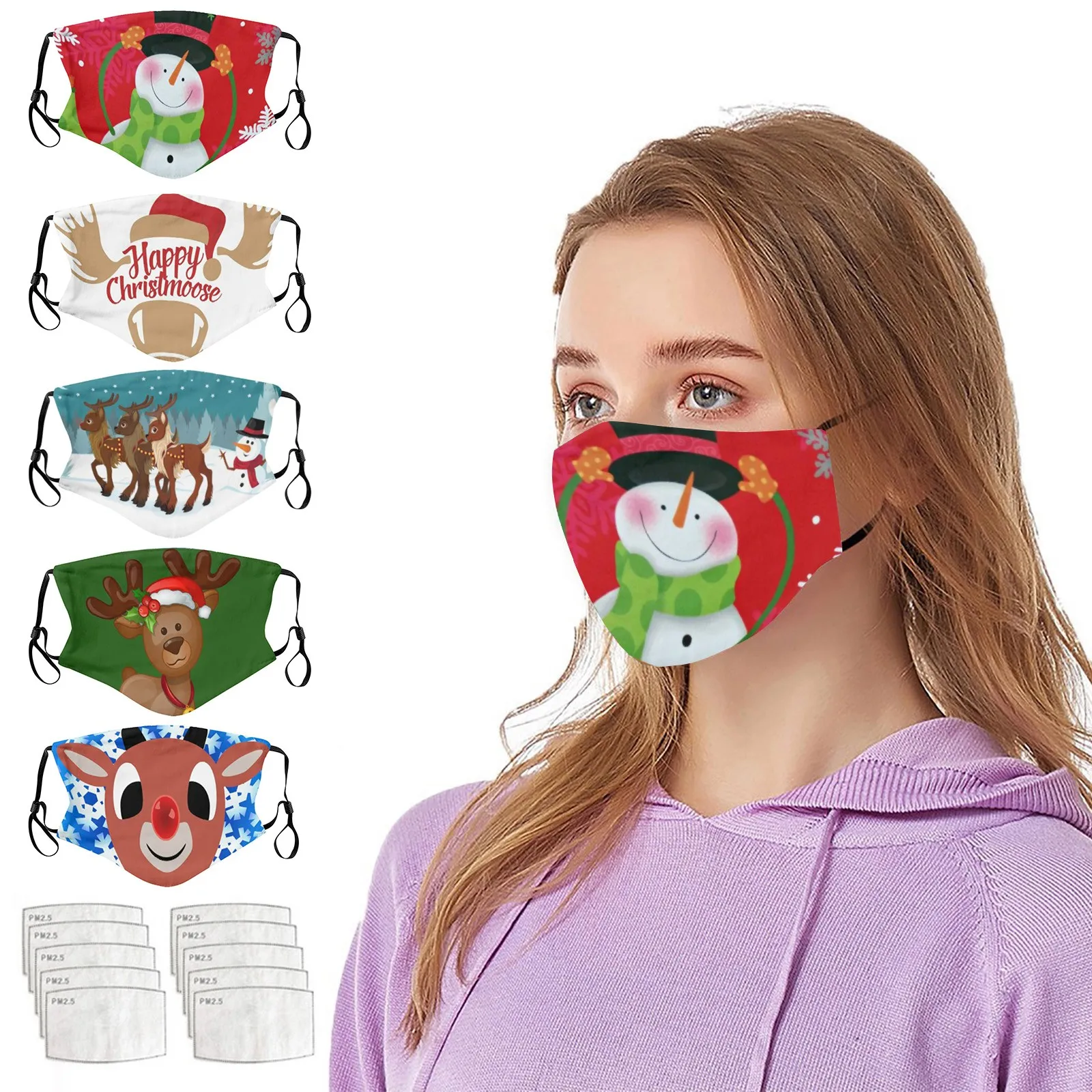 5pcs Christmas Mask With 10pcs PM2.5 Breathable Filters Print Mouth Mask Unisex Face Mask Mask Reusable Masque Mask on the mouth
5pcs Christmas Mask With 10pcs PM2.5 Breathable Filters Print Mouth Mask Unisex Face Mask Mask Reusable Masque Mask on the mouth