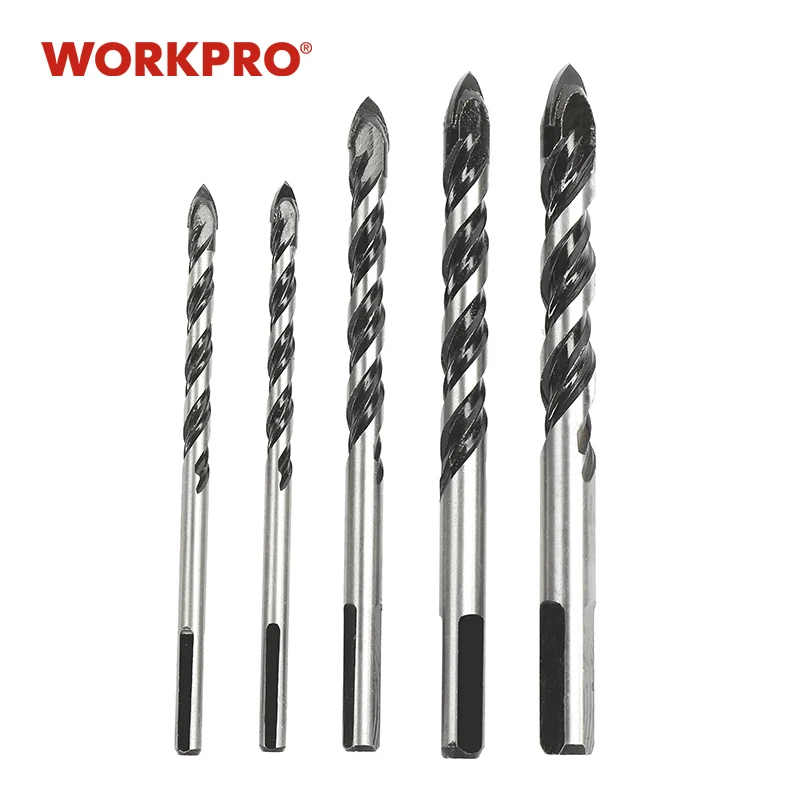 WORKPRO 5PC Drill Bits Multifunctional Drill Bit Set for Concrete Brick Wood Glass Ceramic Tile Plastic
WORKPRO 5PC Drill Bits Multifunctional Drill Bit Set for Concrete Brick Wood Glass Ceramic Tile Plastic