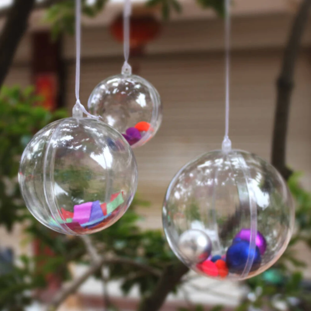 Creativity Clear Plastic Fillable Sphere Christmas DIY Balls Ornaments for Xmas Tree Home Party Wedding Decoration Present
Creativity Clear Plastic Fillable Sphere Christmas DIY Balls Ornaments for Xmas Tree Home Party Wedding Decoration Present