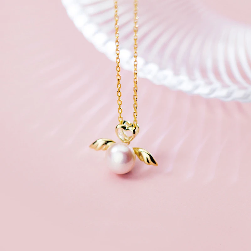 Real 925 Sterling Silver Angel Pendant Necklace Seashell Pearl Angel Wings Necklaces for Women Girls Birthday Christmas Gifts
Real 925 Sterling Silver Angel Pendant Necklace Seashell Pearl Angel Wings Necklaces for Women Girls Birthday Christmas Gifts