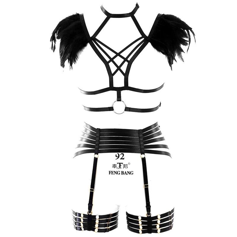 2 Pcs Sexy Lingerie Sets Women Mesh Push Up Set Feather Body Harness Underwear Women Sexy Erotic Lingerie Feminina Sword Belt
2 Pcs Sexy Lingerie Sets Women Mesh Push Up Set Feather Body Harness Underwear Women Sexy Erotic Lingerie Feminina Sword Belt