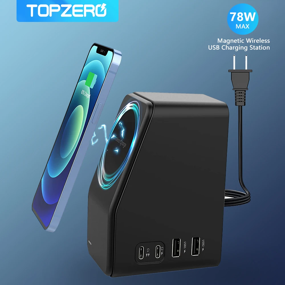 78W PD Fast Charger Type C USB Charger Charging Station Quick charge 3.0 15W Magnetic Qi Wireless Charger For iPhone13 12 Laptop 
78W PD Fast Charger Type C USB Charger Charging Station Quick charge 3.0 15W Magnetic Qi Wireless Charger For iPhone13 12 Laptop