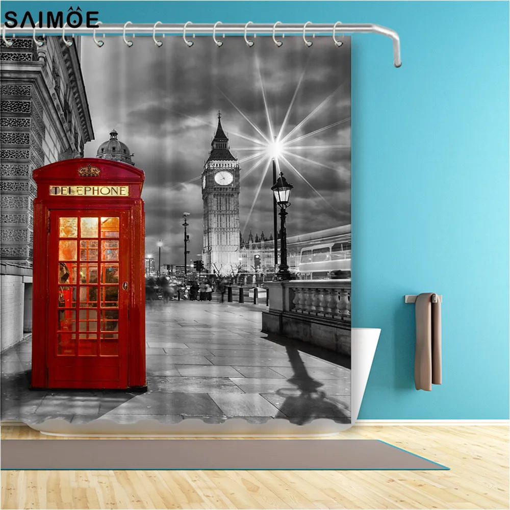 Фото Vixm Home Choice london landmark red телефонная будка из полиэстера для ванной водонепроницаемый