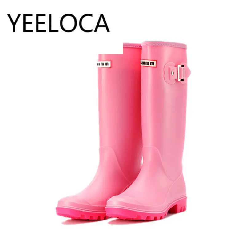 Fashion Rainboots Women Knee-High Water Boots Buckle Long Tube High-grade Waterproof Shoes Womens Rubber PVC Rain Boots 
Fashion Rainboots Women Knee-High Water Boots Buckle Long Tube High-grade Waterproof Shoes Womens Rubber PVC Rain Boots