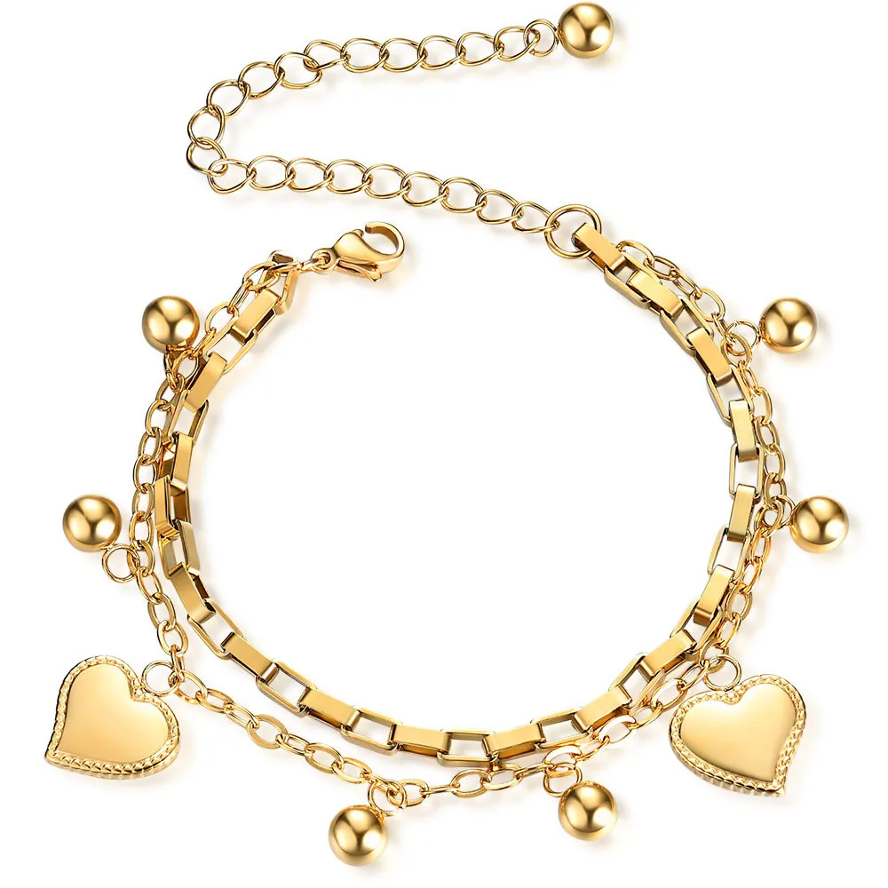 316L Stainless Steel Titanium Steel Multi-layer Bracelet Women Love Round Beads Multiple Pendant Women's Bracelet
316L Stainless Steel Titanium Steel Multi-layer Bracelet Women Love Round Beads Multiple Pendant Women's Bracelet