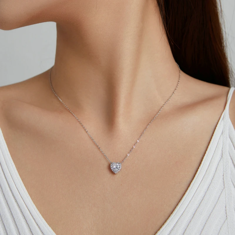BISAER Necklaces 100% 925 Sterling Silver Heart Shape Pendants Bright CZ Original Necklaces For Women Fine Jewelry Gift ECN455
BISAER Necklaces 100% 925 Sterling Silver Heart Shape Pendants Bright CZ Original Necklaces For Women Fine Jewelry Gift ECN455