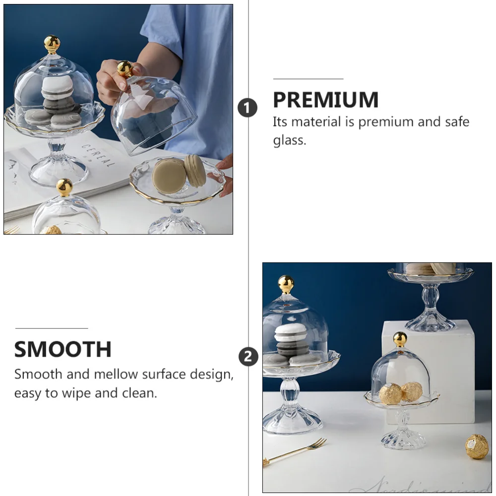 1PC European Style Dessert Cake Tray with Cover Elegant Glass Cake Candy Plate 
1PC European Style Dessert Cake Tray with Cover Elegant Glass Cake Candy Plate
