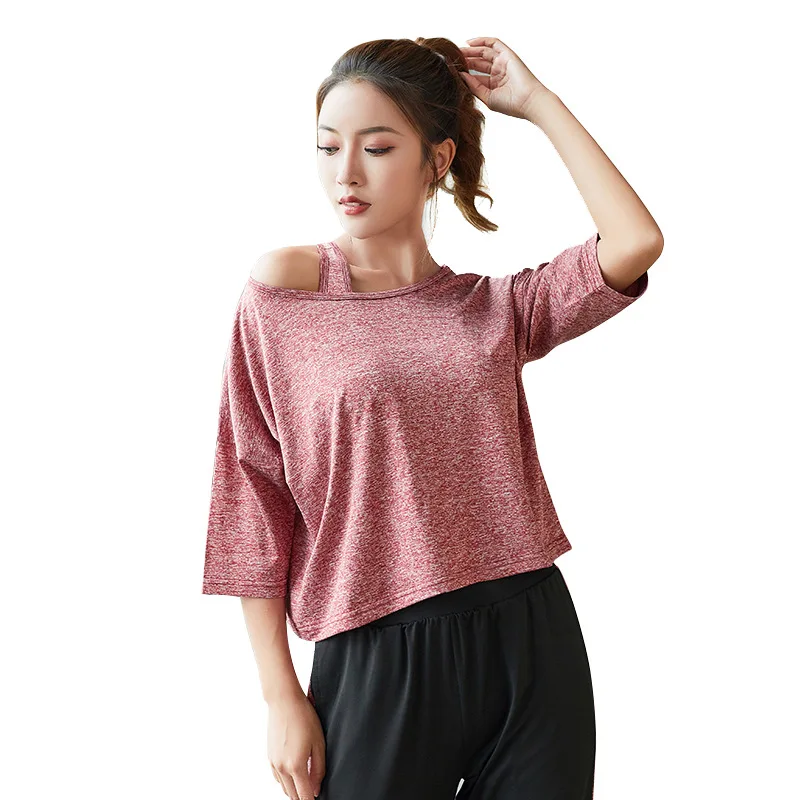 Loose Yoga Short-sleeved Professional Training and Exercise T-shirt Female Sexy Breathable Skin-friendly Quick-drying 07JW478
Loose Yoga Short-sleeved Professional Training and Exercise T-shirt Female Sexy Breathable Skin-friendly Quick-drying 07JW478